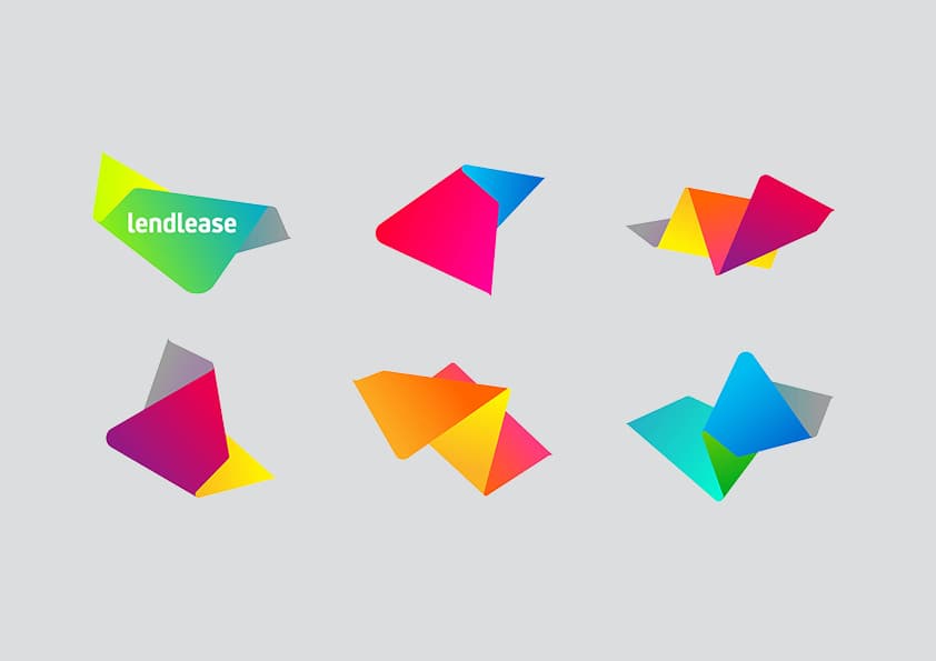 Lendlease brand applications across editorial and campaign materials