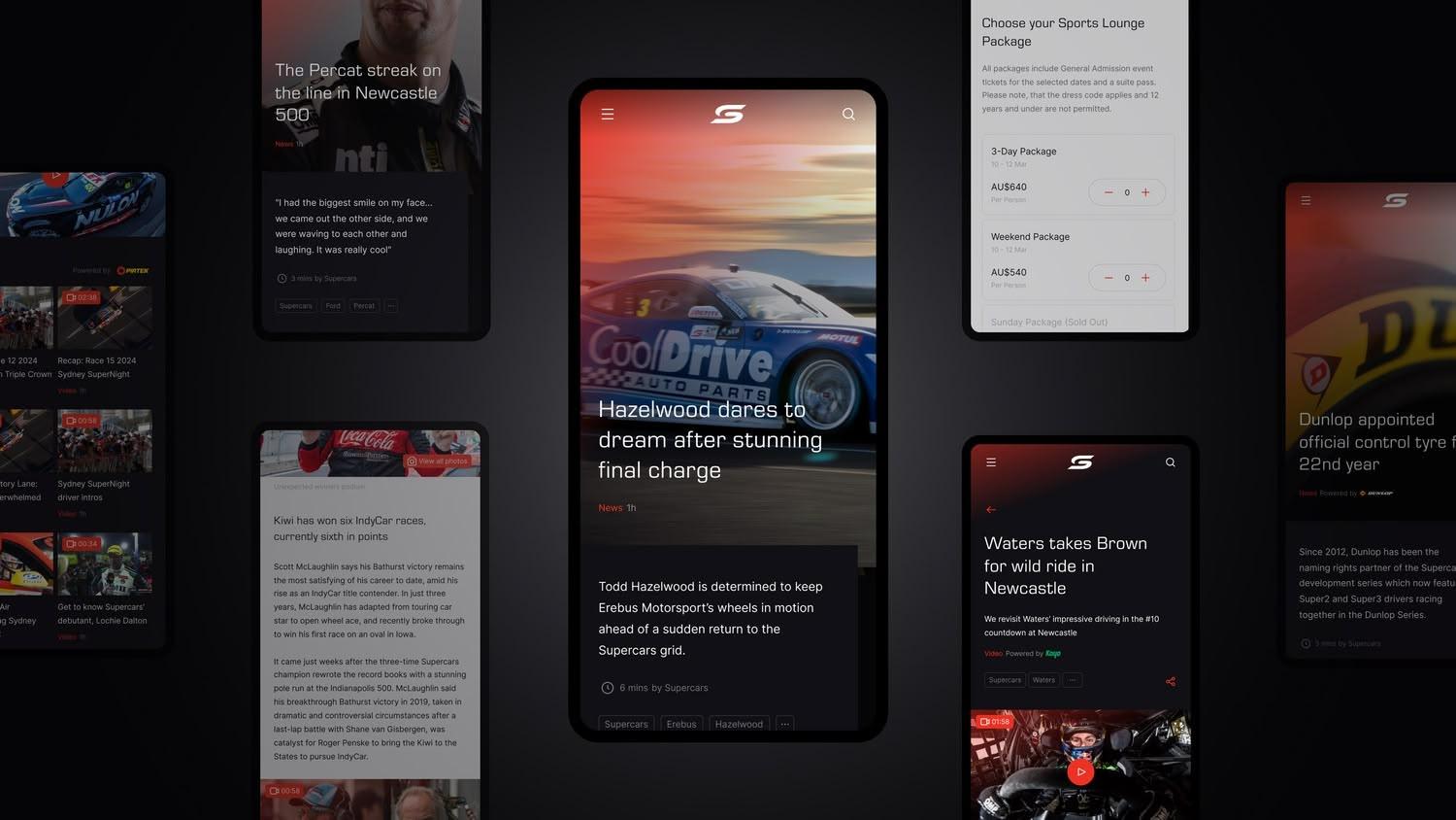 Supercars Track+ pass and lanyard brand application
